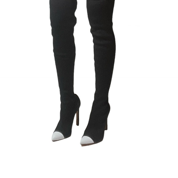 Givenchy fabric high boots 37,5 Perfect New Condition. Heels 4,5 inch - Picture 3 of 9